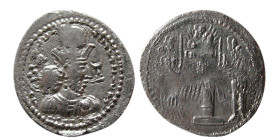 SASANIAN KINGS. Shapur II. 309-379 AD. AR Obol. Rare.
