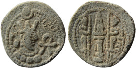 SASANIAN KINGS. Yazdgird II (438-457 AD). PB (Lead) Unit. RR.