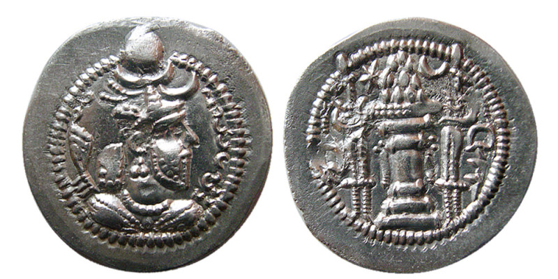 SASANIAN KINGS. Peroz. (457-484 AD). AR Drachm (4.03 gm; 28 mm). Peroz's bust wi...