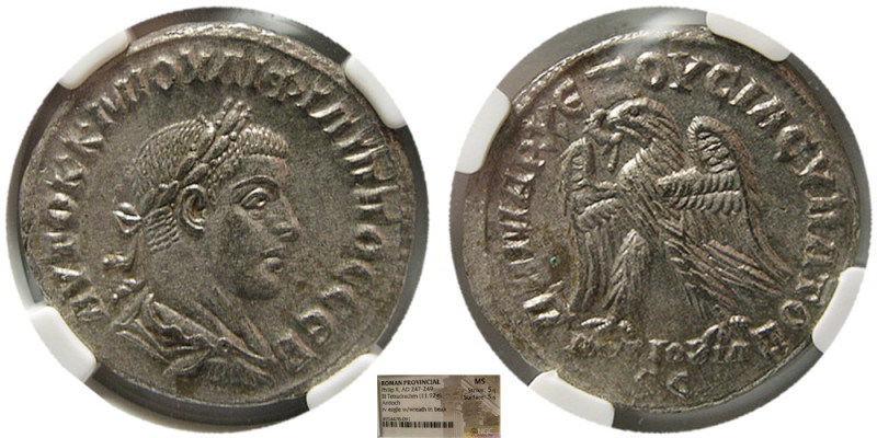 SYRIA, Seleucis and Pieria. Philip II. AD. 247-249. BI Tetradrachm (13.27 gm; 26...