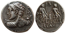 ROMAN REPUBLIC. Lucius Caesius, 112-111 BC. AR Denarius.