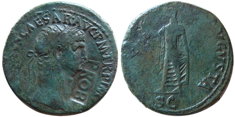 ROMAN EMPIRE; Claudius. AD. 41-54. Æ Sestertius (22.29 gm; 33 mm). Rome, 50-54 A...
