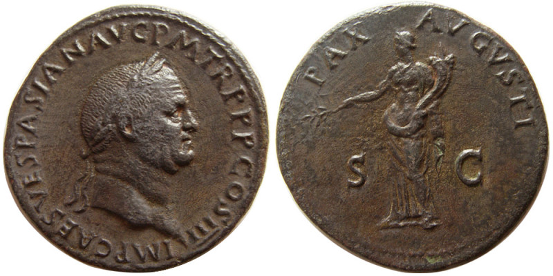 ROMAN EMPIRE; Vespasian. AD 69-79. Æ Sestertius (23.60 gm; 33 mm). Rome, 71 AD. ...