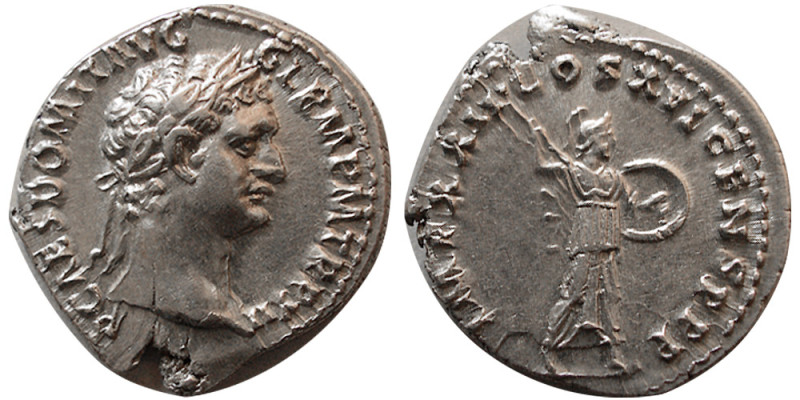 ROMAN EMPIRE; Domitian, 81-96 AD. AR Denarius (3.45 gm; 19 mm). Struck 90-91 AD....