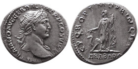 ROMAN EMPIRE; Trajan, 98-117 AD. AR Denarius.