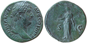 ROMAN EMPIRE; Hadrian, 117-138 AD. Æ Sestertius.