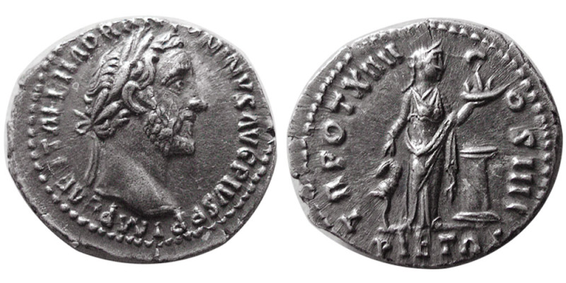 ROMAN EMPIRE; Antoninus Pius, 138-161 AD. AR Denarius (3.43 gm; 19 mm). Rome, Ca...