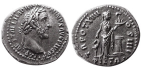 ROMAN EMPIRE; Antoninus Pius, 138-161 AD. AR Denarius.