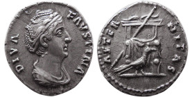ROMAN EMPIRE; Faustina Senior, 138-161 AD. AR Denarius.