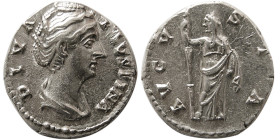 ROMAN EMPIRE; Diva Faustina, after AD 141. AR Denarius.