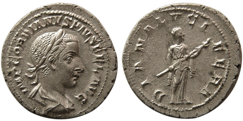 ROMAN EMPIRE; Gordian III. AD. 241-243. AD. AR Denarius (3.20 gm; 21 mm). Rome, ...