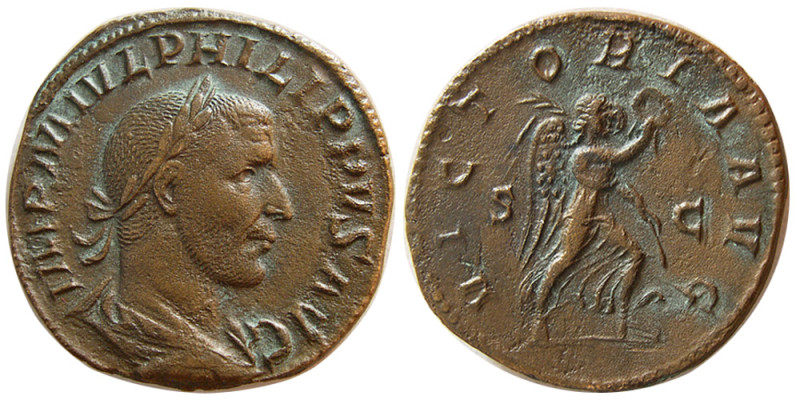 ROMAN EMPIRE. Philip I, the Arab. 242-249 AD. Æ Sestertius (22.17 gm; 30 mm). St...