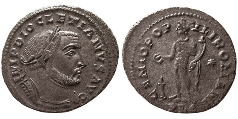 ROMAN EMPIRE; Diocletian. 284-305 AD. Æ Follis (9.89 gm; 29 mm). Lugdunum. Obv: ...