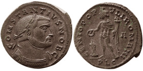 ROMAN EMPIRE; Constantius I. As Caesar, Æ Silvered Follis.