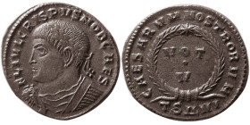 ROMAN EMPIRE; Crispus, as Caesar, AD. 317-326. Æ Follis.