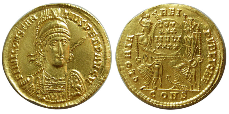 ROMAN EMPIRE; Constantius II. AD 337-361. Gold Solidus (4.40 gm; 21 mm). Constan...