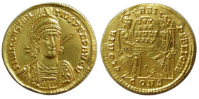ROMAN EMPIRE; Constantius II. AD 337-361. Gold Solidus.
