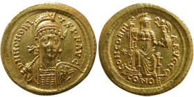 ROMAN EMPIRE; Honorius. 393-423 AD. Gold Solidus.