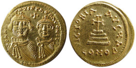 BYZANTINE EMPIRE. Heraclius with Heraclius Constantitus. AV Solidus.