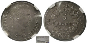 FRANCE, Napoleon Bonaparte, 1811-W. AR 5 Francs. NGC AU-58.