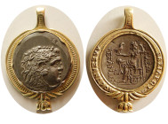 MACEDON, Alexander III. AR Tetradrachm, set in 14K gold frame
