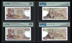 GREECE, Bank of Greece. Pair of 1000 Drachmai. Pick # 198b.