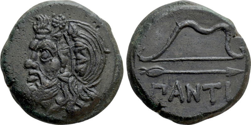 CIMMERIAN BOSPOROS. Pantikapaion. Ae (Circa 340-325 BC). 

Obv: Wreathed head ...