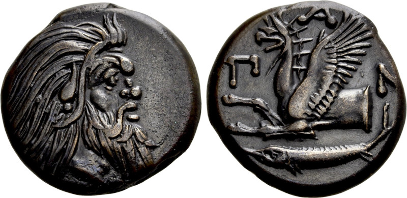 CIMMERIAN BOSPOROS. Pantikapaion. Ae (Circa 310-304/3 BC). 

Obv: Bearded head...