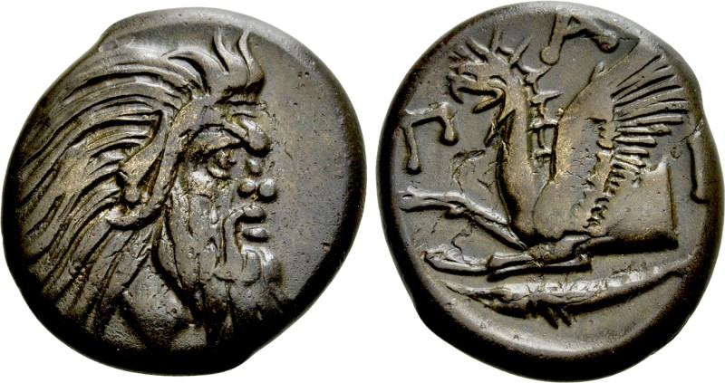 CIMMERIAN BOSPOROS. Pantikapaion. Ae (Circa 310-304/3 BC). 

Obv: Bearded head...