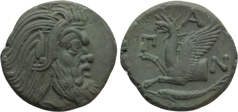 CIMMERIAN BOSPOROS. Pantikapaion. Ae (Circa 310-304/3 BC). 

Obv: Bearded head...