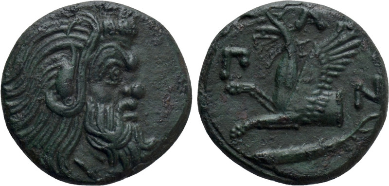 CIMMERIAN BOSPOROS. Pantikapaion. Ae (Circa 310-304/3 BC). 

Obv: Bearded head...