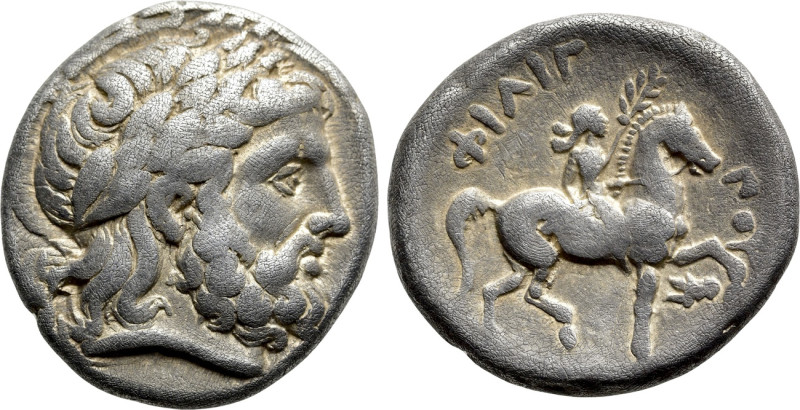 KINGS OF MACEDON. Philip II (359-336 BC). Tetradrachm. Amphipolis. 

Obv: Laur...