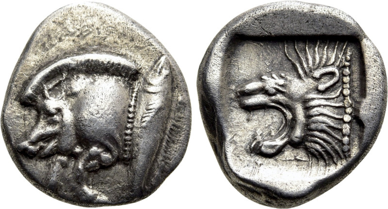 MYSIA. Kyzikos. Diobol (Circa 450-400 BC). 

Obv: Forepart of boar left; to ri...