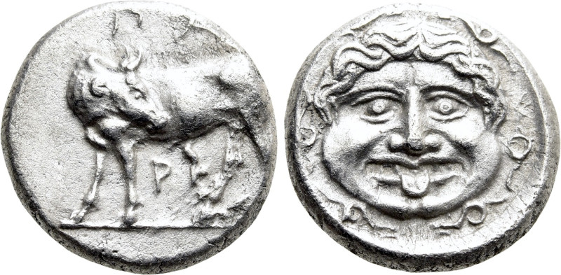 MYSIA. Parion. Hemidrachm (4th century BC). 

Obv: ΠΑ / ΡΙ. 
Bull, with head ...
