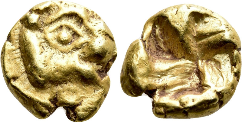 IONIA. Uncertain. EL 1/24 Stater (Circa 600-550 BC).

Obv: Head of lion right....