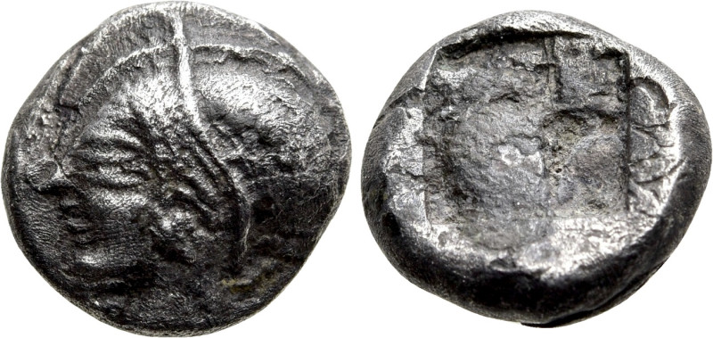 IONIA. Phokaia. Diobol (Circa 521-478 BC). 

Obv: Archaic female head left, we...
