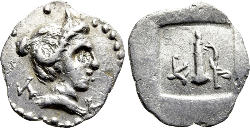 LYCIAN LEAGUE. Cragus (Circa 27-20). 1/4 Drachm. 

Obv: Λ - Y. 
Diademed and ...