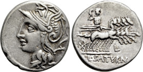 L. APPULEIUS SATURNINUS. Denarius (104 BC). Rome