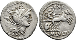 M. LUCILIUS RUFUS. Denarius. (101 BC). Rome