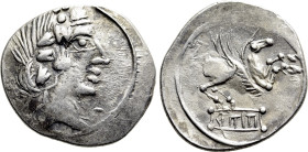 Q. TITIUS. Denarius (After 75 BC). Contemporary Celtic imitation of Rome