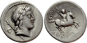 P. CREPUSIUS. Denarius (82 BC). Rome