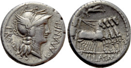 L. SULLA and L. MANLIUS TORQUATUS. Denarius (82 BC). Military mint moving with Sulla