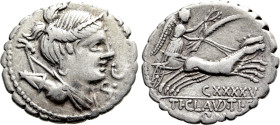TI. CLAUDIUS NERO. Serrate Denarius (79 BC). Rome