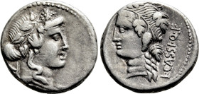 L. CASSIUS Q.F. LONGINUS. Denarius (75 BC). Rome