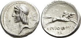 C. PISO L.F. FRUGI. Denarius (68 BC)