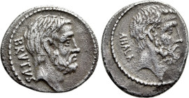 Q. SERVILIUS CAEPIO (M. JUNIUS) BRUTUS. Denarius (54 BC). Rome