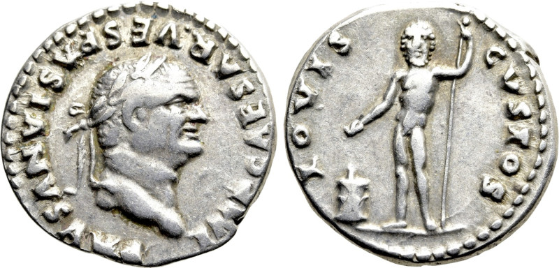 VESPASIAN (69-79). Denarius. Rome. 

Obv: IMP CAESAR VESPASIANVS AVG. 
Laurea...