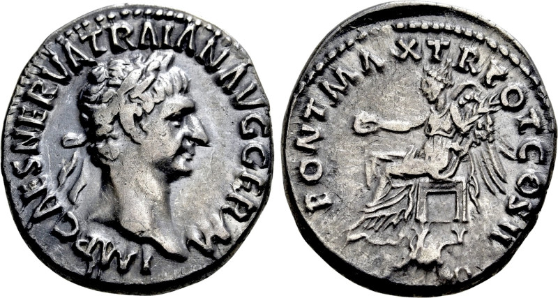 TRAJAN (98-117). Denarius. Rome. 

Obv: IMP CAES NERVA TRAIAN AVG GERM. 
Laur...