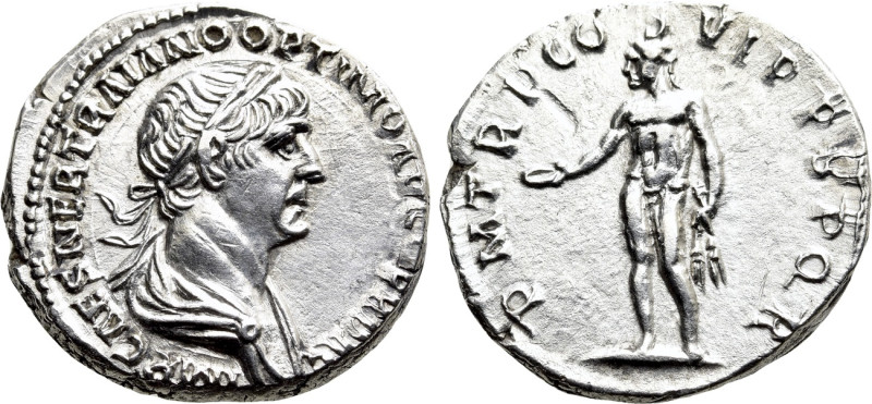 TRAJAN (98-117). Denarius. Rome. 

Obv: IMP CAES NER TRAIANO OPTIMO AVG GER DA...