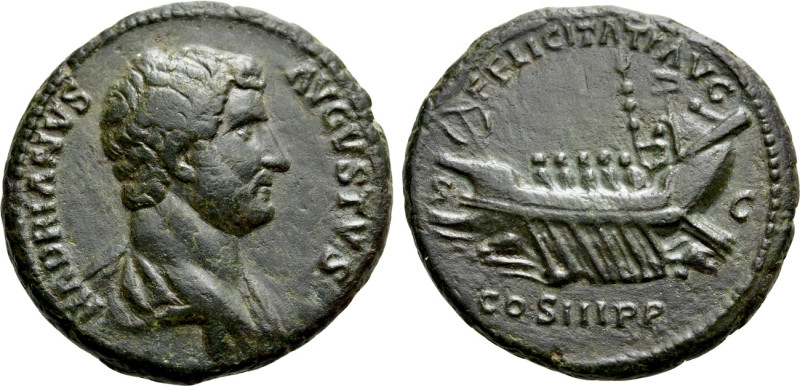 HADRIAN (117-138). As. Rome.

Obv: HADRIANVS AVGVSTVS.
Bareheaded and draped ...